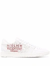 Valentino Eyelet Leather Low-top Sneakers In White