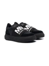 Mm6 Maison Margiela Kids Black Logo Slip-on Sneakers