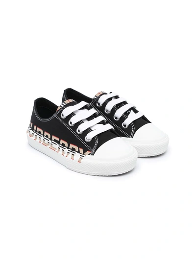 Burberry Kids' Logo-print Low-top Trainers In Black