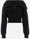Jacquemus Zip-fastening Long-sleeve Jumper In Nero