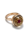 DREAMBOULE 18KT ROSE GOLD CHIC & SHINE BUBBLE DIAMOND RUBY RING