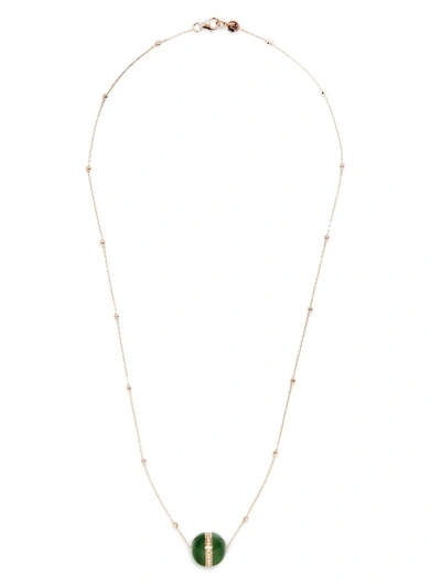 Dreamboule 18kt Rose Gold Star Jade Diamond Pendand Necklace