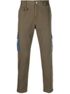 Dolce & Gabbana Khaki Green Denim-pocket Straight Trousers In Grün