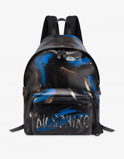 Moschino Logo-print Backpack In Dark Brown