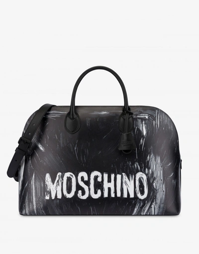 Moschino Painted  Hand Bag In Black