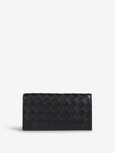 Bottega Veneta Intrecciato Weave Continental Wallet In Black