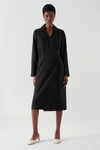 Cos Tailored Wrap Dress In Black
