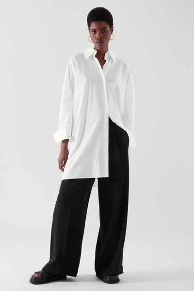 cos white dress shirt COS Men's Tailored Short-Sleeve Shirt in White | Cotton