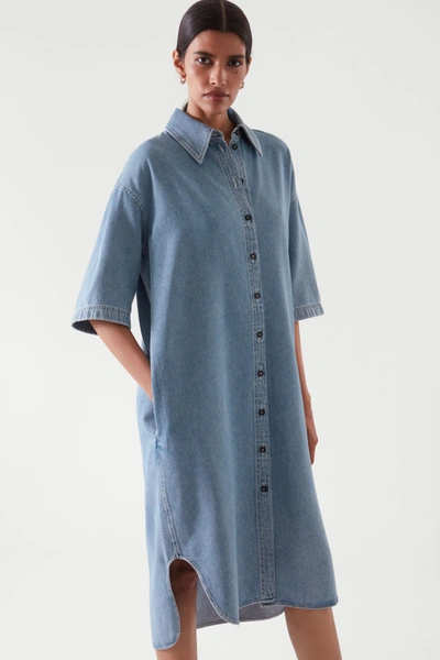 princess polly baby blue dress Cos Denim Shirt Dress In Light Blue