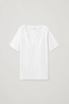 Cos V-neck T-shirt In White