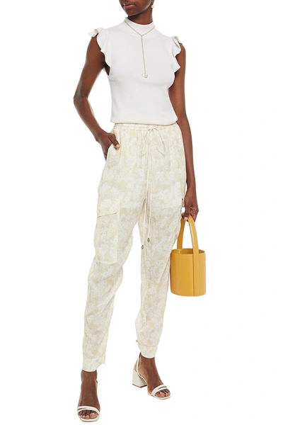 See By Chloé Floral-print Crepe Tapered Trousers In Neutrals