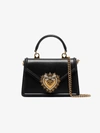 Dolce & Gabbana Small Devotion Molurus Python Skin Top Handle Bag In Black
