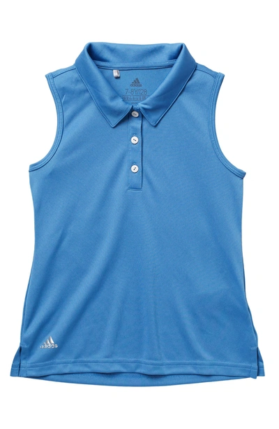 Adidas Golf Tournament Sleeveless Button Down Polo In Trace Royal S18