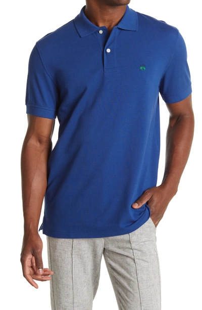 Brooks Brothers Pique Knit Polo In Navy