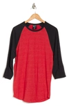 Fleece Factory Baseball Raglan Sleeve T-shirt In Red/black