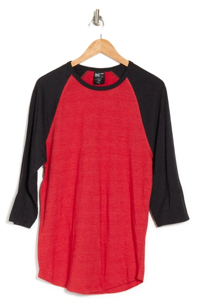 Fleece Factory Baseball Raglan Sleeve T-shirt In Red/black