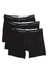 Calvin Klein 3-pack Stretch Cotton Boxer Briefs In Black