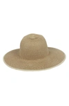 David & Young Marled Straw Ponytail Floppy Hat In Natural