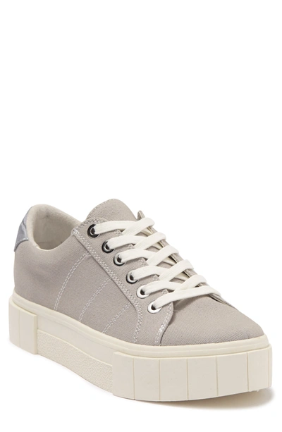 Dolce Vita York Lace-up Platform Sneaker In Grey Canvas