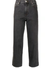 Apc High-rise Cropped Jeans In Grey