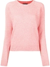 Apc Fine-knit Ribbed-trim Jumper In Rosa