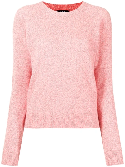 Apc Fine-knit Ribbed-trim Jumper In Rosa