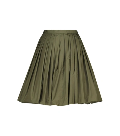 Alaïa Cotton-blend Poplin Miniskirt In Green