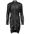 PHILOSOPHY DI LORENZO SERAFINI RUCHED FAUX LEATHER MINIDRESS,P00579855