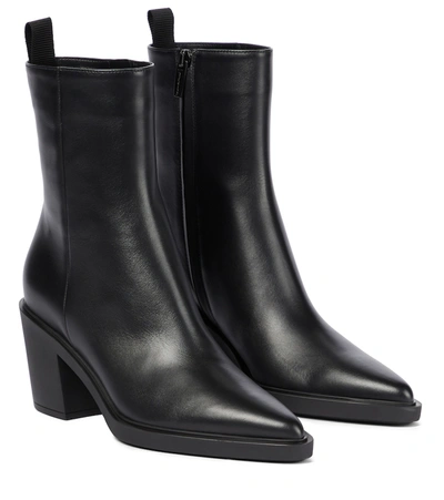 Gianvito Rossi Dylan Leather Ankle Boots In Black