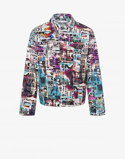 Moschino Allover Glitch Gabardine Jacket In Multicoloured