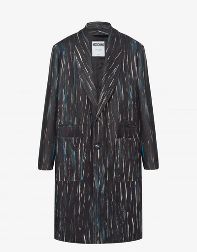 Moschino Painting Cloth Coat In Dark Grey