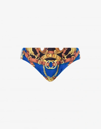 Moschino Teddy Scarf Swim Briefs In Light Blue