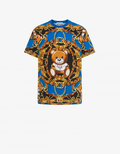 Moschino Teddy Short-sleeve Printed T-shirt In Blue