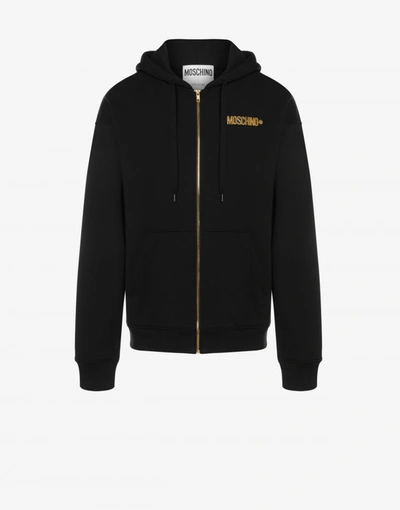 Moschino Lettering Logo Zip Sweatshirt In Black