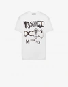 Moschino Warped Glitch Logo Jersey T-shirt In White