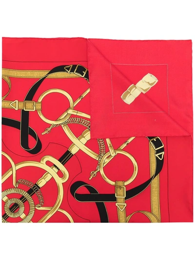Pre-owned Hermes 1990s  Eperon D'or Silk Scarf In Multicolour