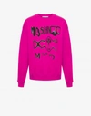 MOSCHINO WARPED GLITCH LOGO COTTON SWEATSHIRT