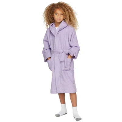Tekla Ssense Exclusive Kids Purple Hooded Bath Robe In Lavender