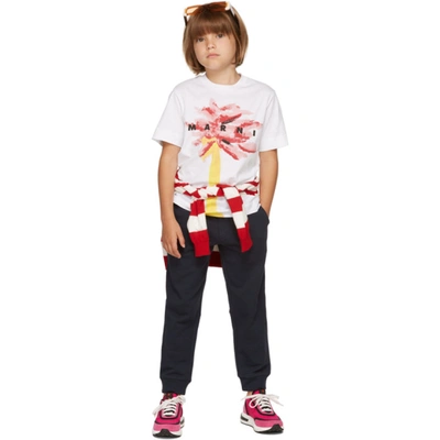 Marni Kids White & Red Graphic T-shirt