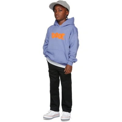 Ooof Ssense Exclusive Kids Purple & Orange Puff Logo Hoodie In Lavender/orange