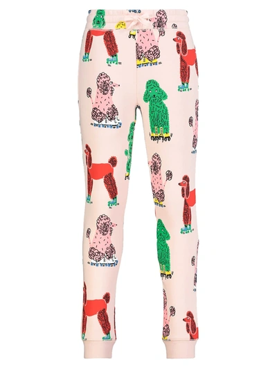 Stella Mccartney Kids' Girl's Doodle Poodle Print Sustainable Cotton Joggers In Pink