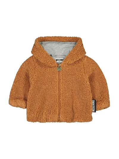 Moschino Camel Sweatshirt For Baby Kids In Brown