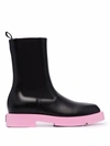GIVENCHY WOMAN BLACK AND PINK CHELSEA ANKLE BOOT,BE602VE12U 001