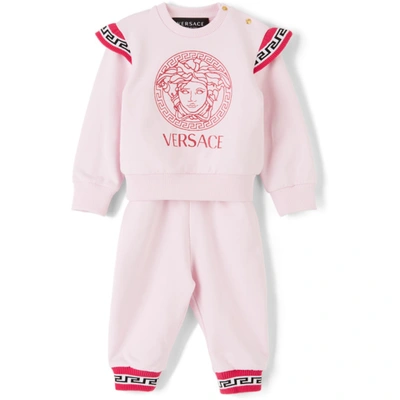 Versace Baby Pink Tracksuit Set In Pearl