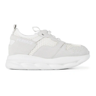 Versace Kids White & Grey Chain Reaction 2 Sneakers