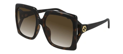 Gucci Gg0876sa 002 Oversized Square Sunglasses In Brown