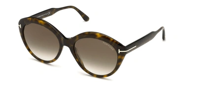 Tom Ford Maxine Ft0763 52k Round Sunglasses In Roviex