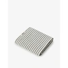Tekla Green Logo-embossed Organic-cotton Hand Towel 80cm X 50cm In Green