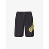 VERSACE MENS BLACK+GOLD BAROQUE-PRINT RELAXED-FIT SWIM SHORTS M,R03772762