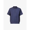 EMPORIO ARMANI MENS NAVY ZIP-FRONT REGULAR-FIT WOOL POLO SHIRT L,R03780951